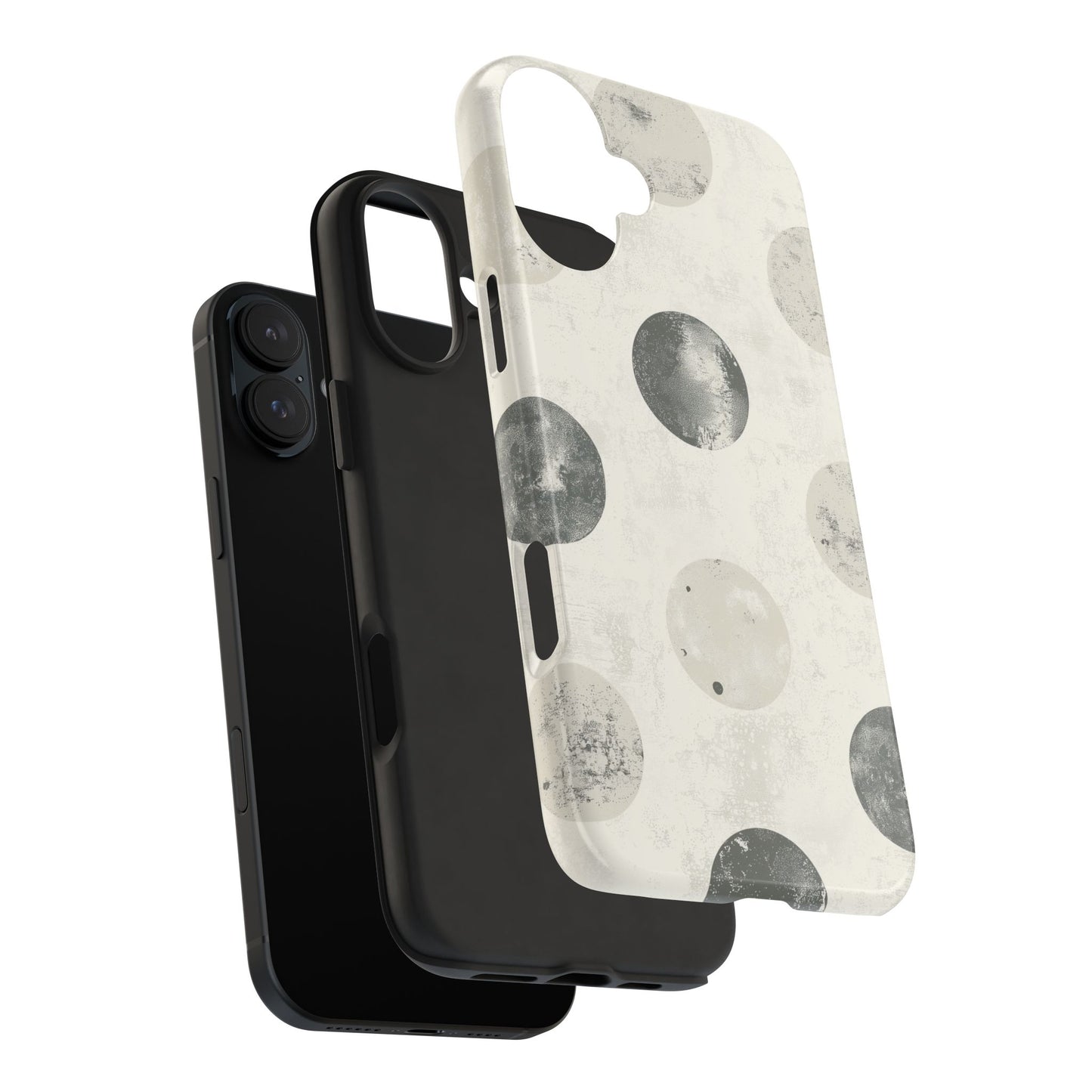 Vintage Polka Dot iPhone Case - Neutral Retro Protective Cover