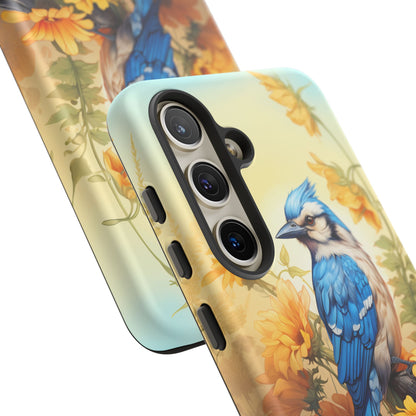 Blue Jay & Sunflowers Phone Case - Perfect Gift for Bird Lovers!