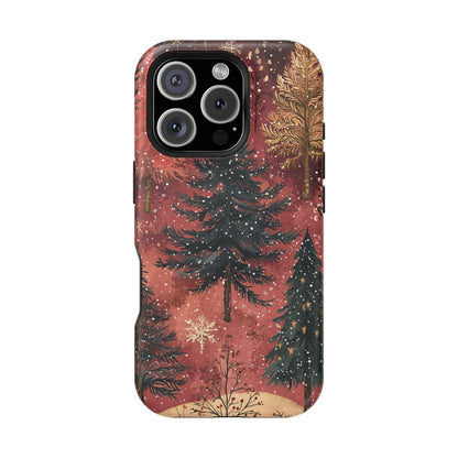 Rustic Red Winter Forest - MagSafe iPhone Series Case