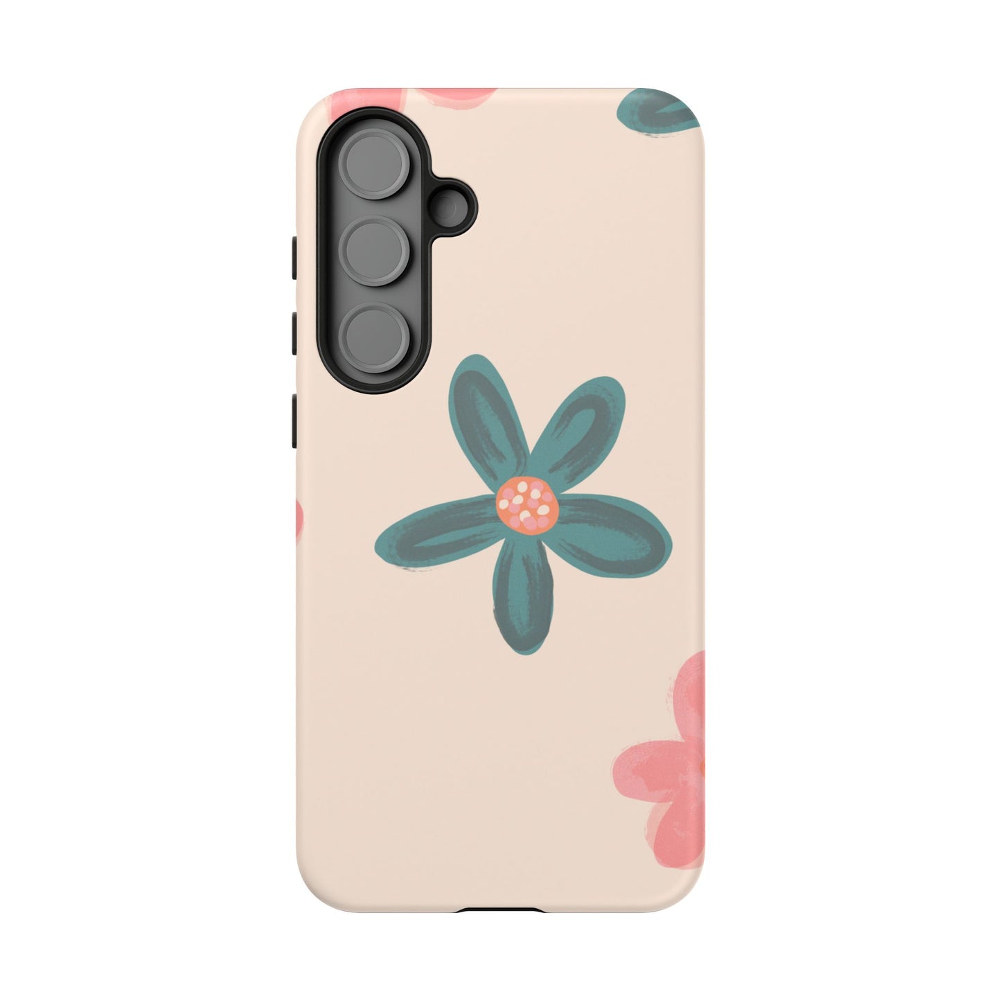 Vintage Floral Tough Samsung Galaxy Case – Soft Matte Finish with Dual-Layer Protection