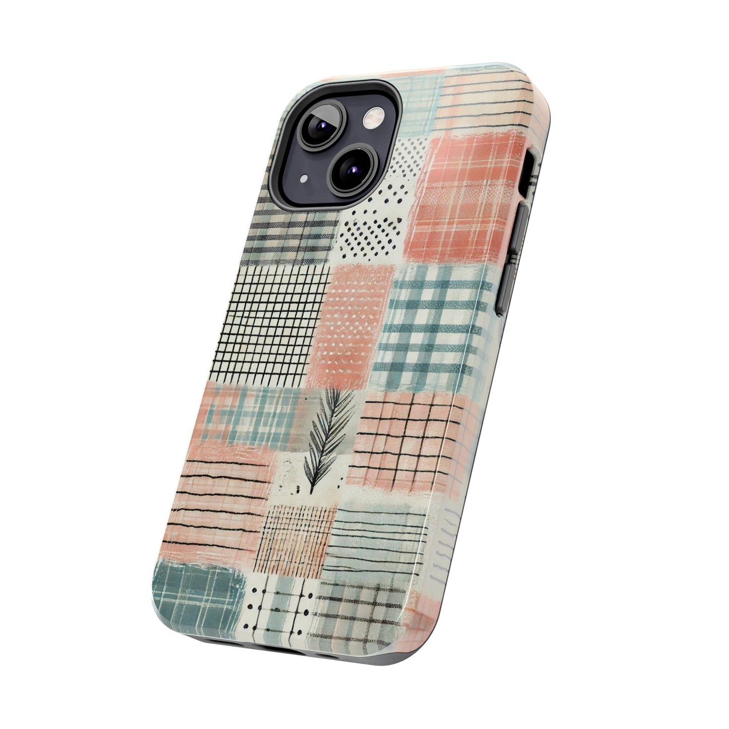 Geometric Patchwork iPhone Case - Modern Minimalist Design, Protective Cover - BOGO Cases