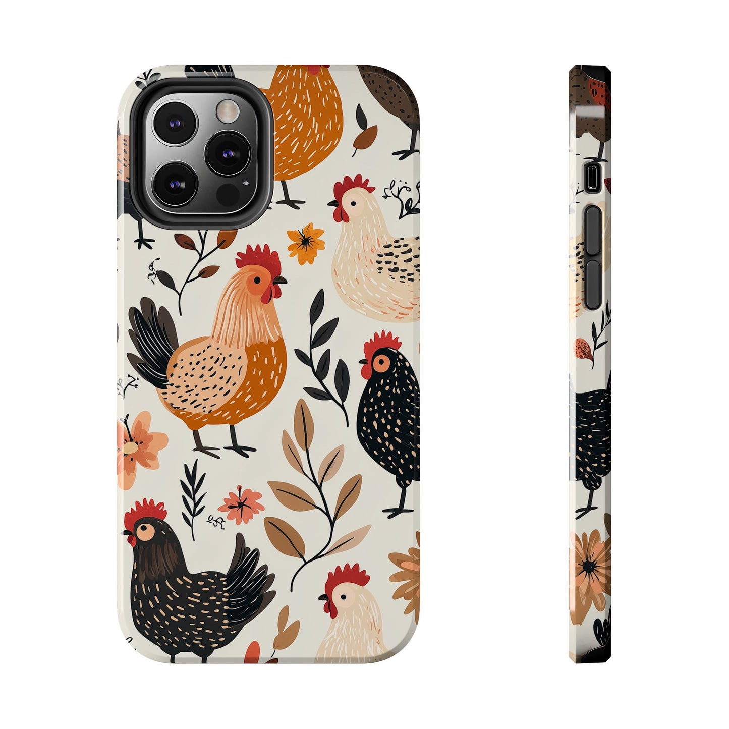 iPhone Case: Cluckin' Vintage – Chickens & Leaves