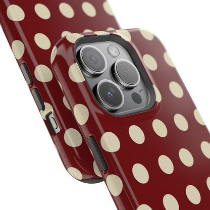 Classic Red & Cream Polka Dots - MagSafe iPhone Case