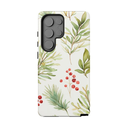 Winter Greenery & Berry Watercolor – Samsung Galaxy Series Case