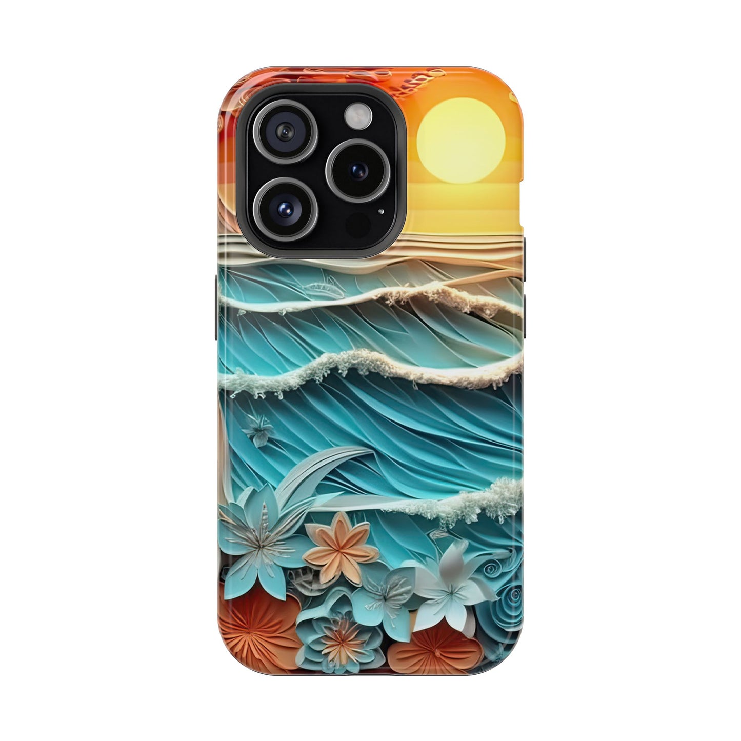 Tropical Sunset Paper Art Ocean – iPhone Series Case