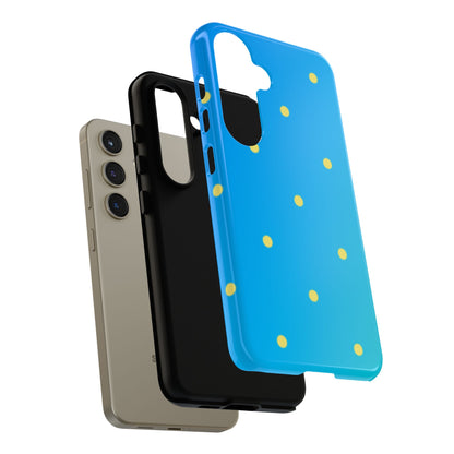 Blue Ocean Gradient Polka Dots Samsung Galaxy Case – Shockproof, Smooth Matte Finish, Dual-Layer Design