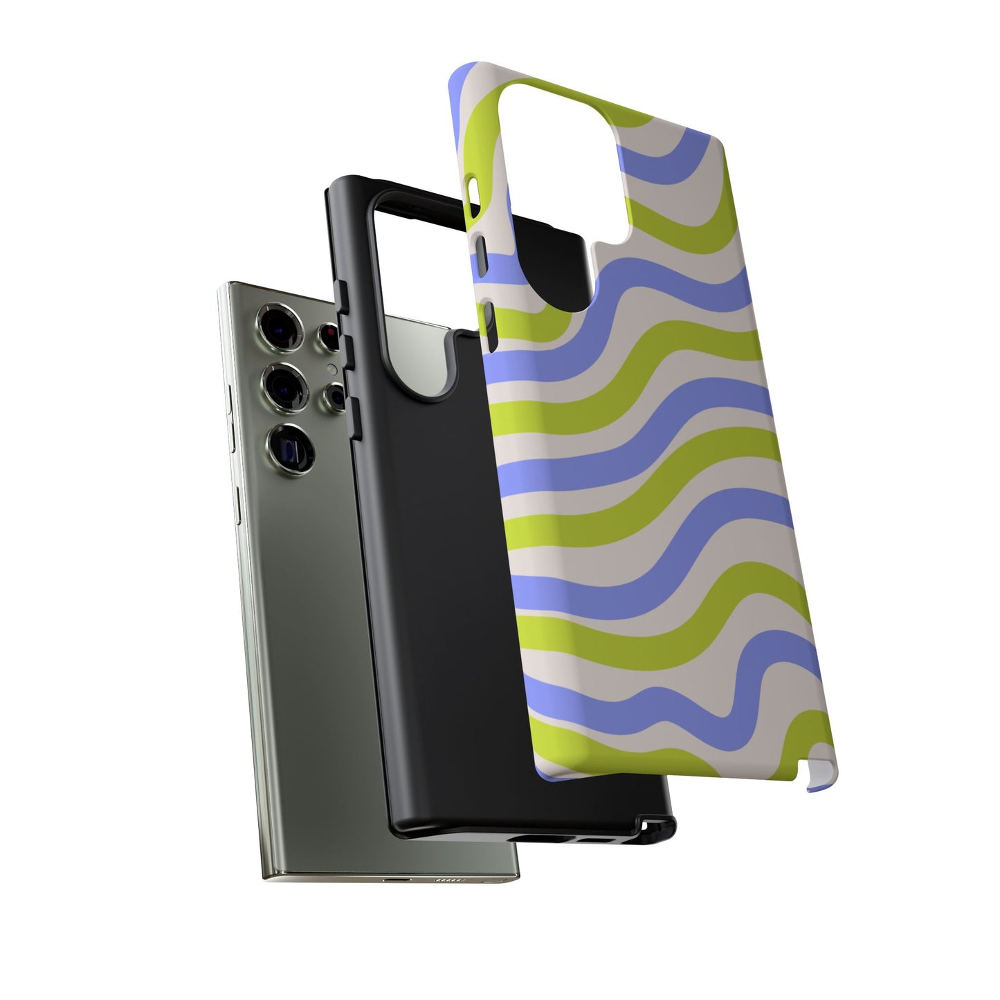 Neon Wave Samsung Galaxy Case – Bold Dual-Layer Protection with 70s-Inspired Vibe