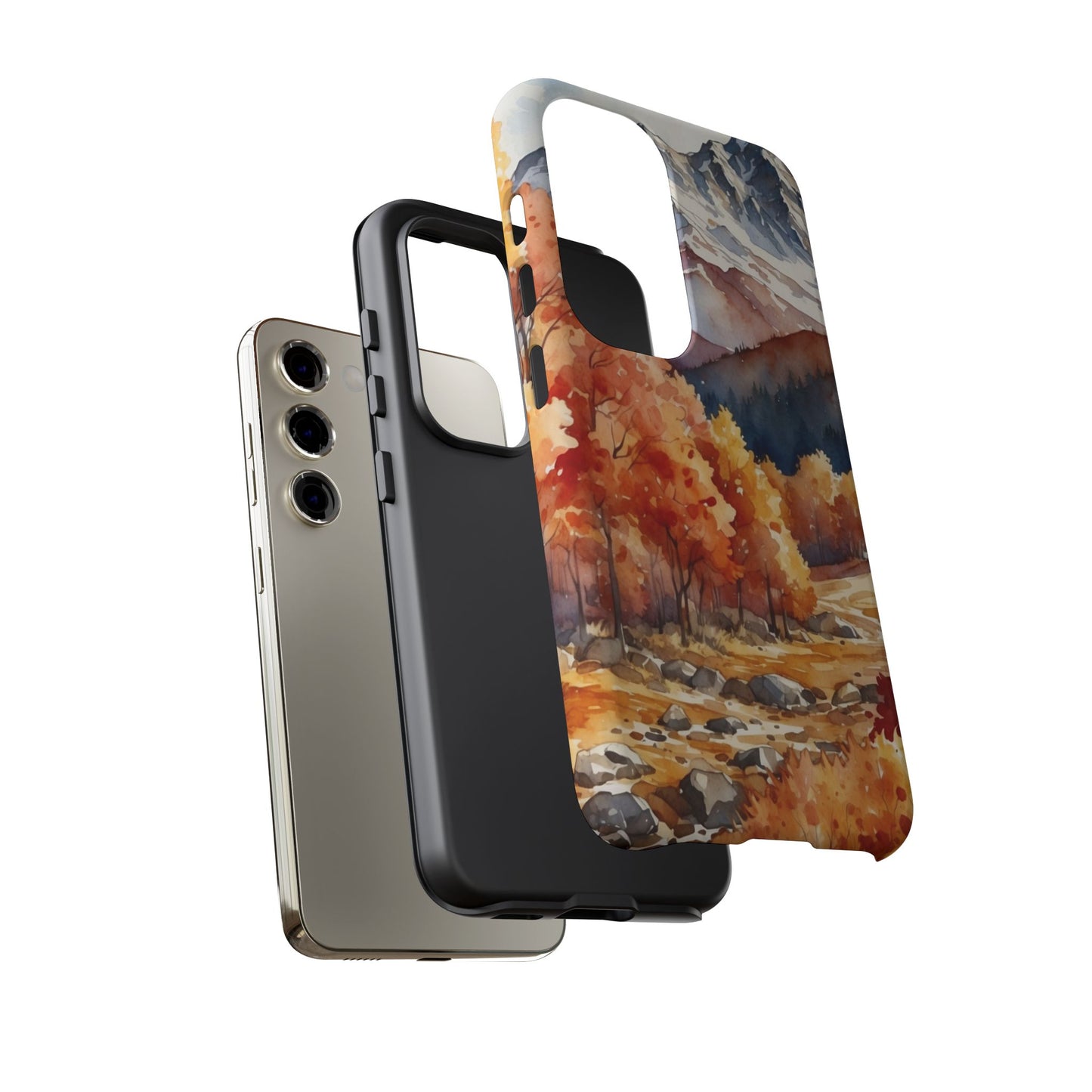 Watercolor Autumn Forest and Mountains - Samsung Galaxy Case