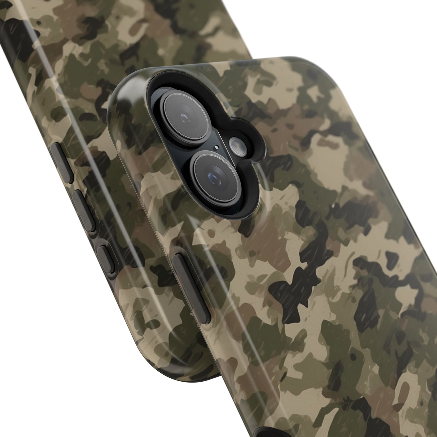 Classic Light Brown Camouflage – MagSafe iPhone Case with Rugged Elegance