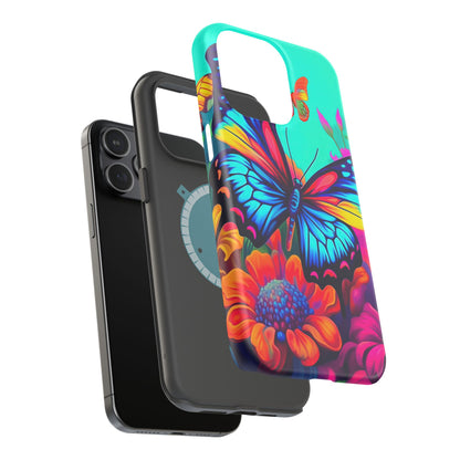 Vivid Butterfly & Floral Burst - MagSafe iPhone Case