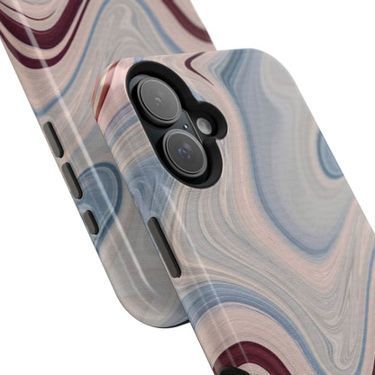 Marble Swirl Elegance – MagSafe Case with Abstract Blue & Pink Marble Art