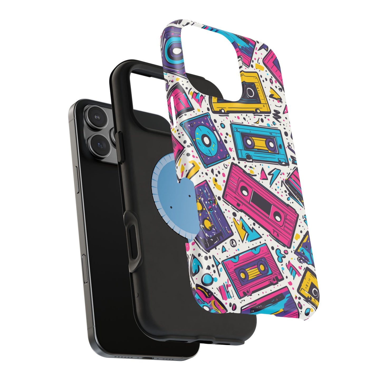 Retro Cassette Vibes Tough MagSafe iPhone Case – Bold 80s Tape Design, Shockproof Protection