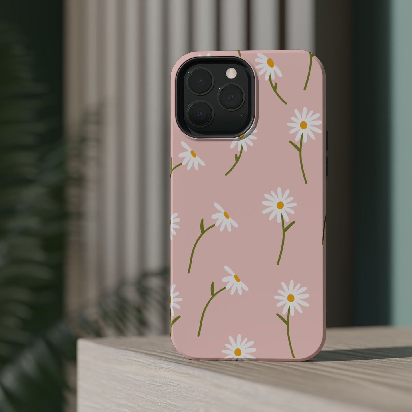 Daisy Delight Tough MagSafe iPhone Case – Cute Floral Design with Dual-Layer Protection