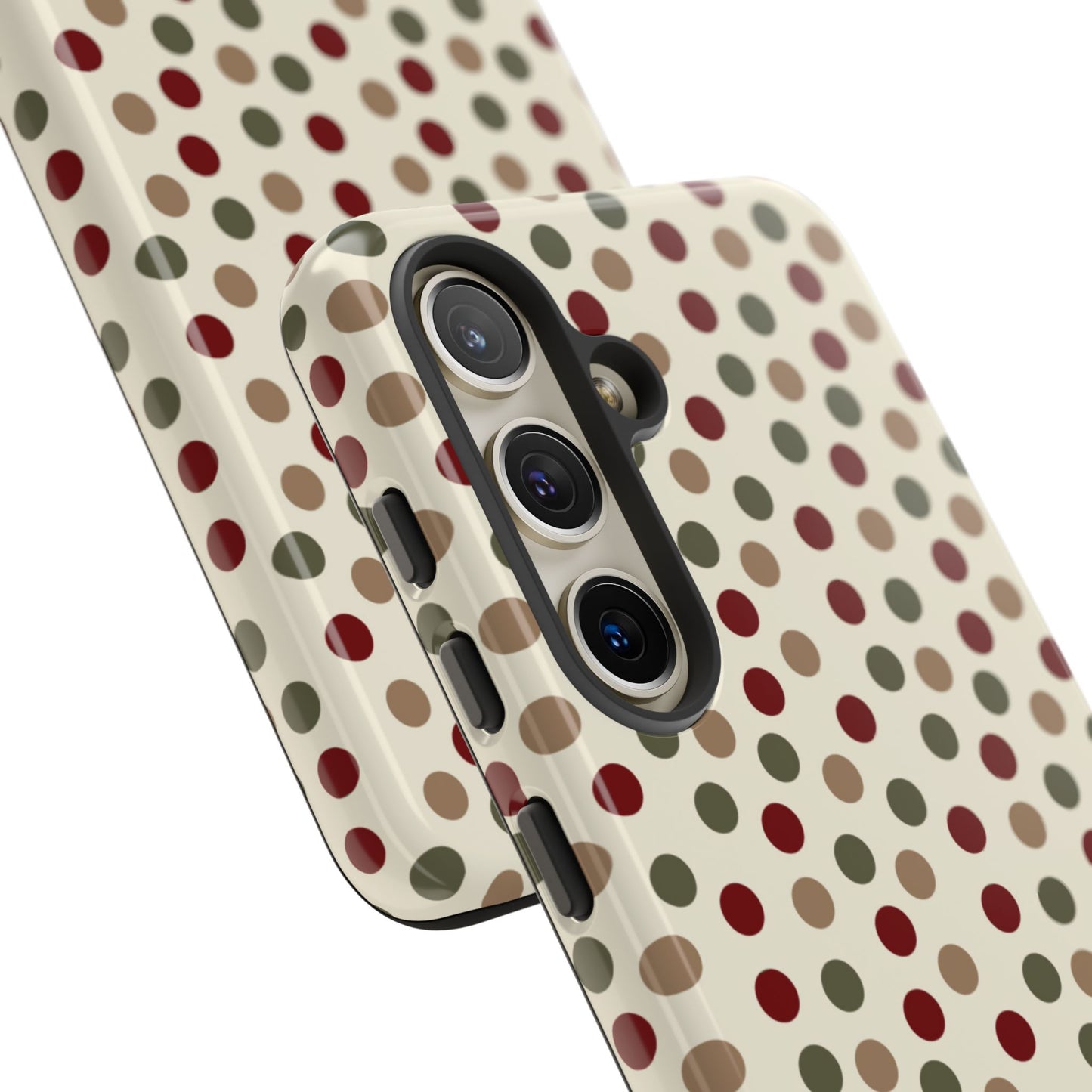 Festive Red & Green Polka Dots on Cream – Samsung Galaxy Case