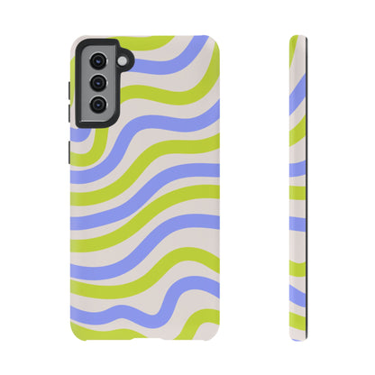 Neon Wave Samsung Galaxy Case – Bold Dual-Layer Protection with 70s-Inspired Vibe