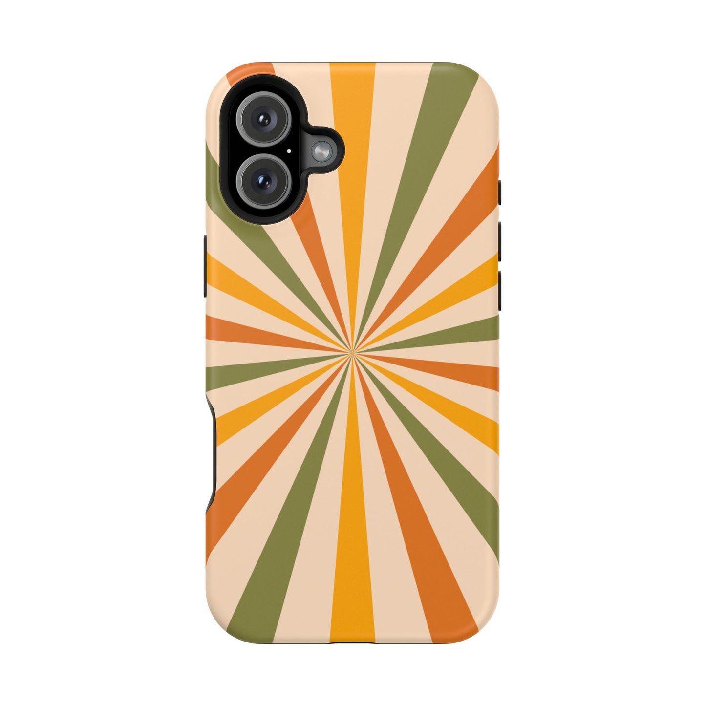 Retro Sunburst MagSafe iPhone Case – Bold Geometric Design, Durable Shockproof Protection