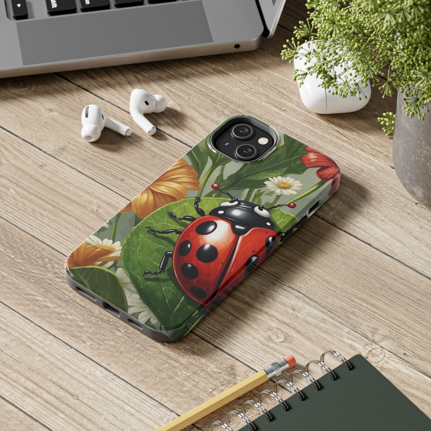 Ladybug Garden iPhone Case – Blooming Floral Art