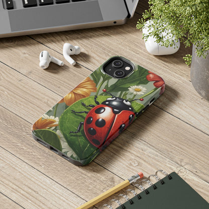 Ladybug Garden iPhone Case – Blooming Floral Art