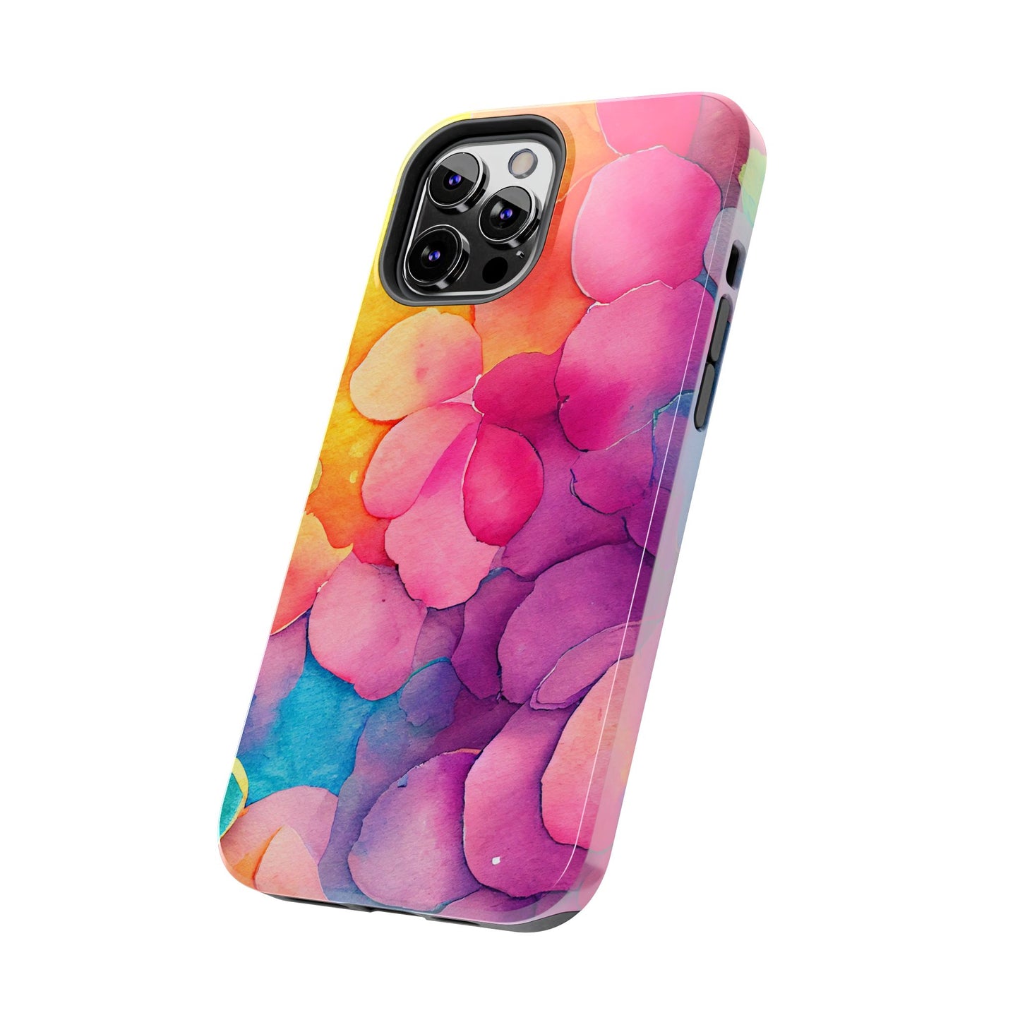 Sunset Petals Watercolor iPhone Case – Slim Design, Glossy Finish