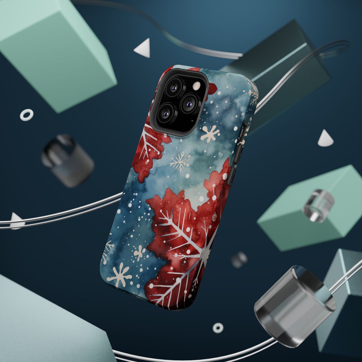 Crimson Snowflake Charm – MagSafe iPhone Case