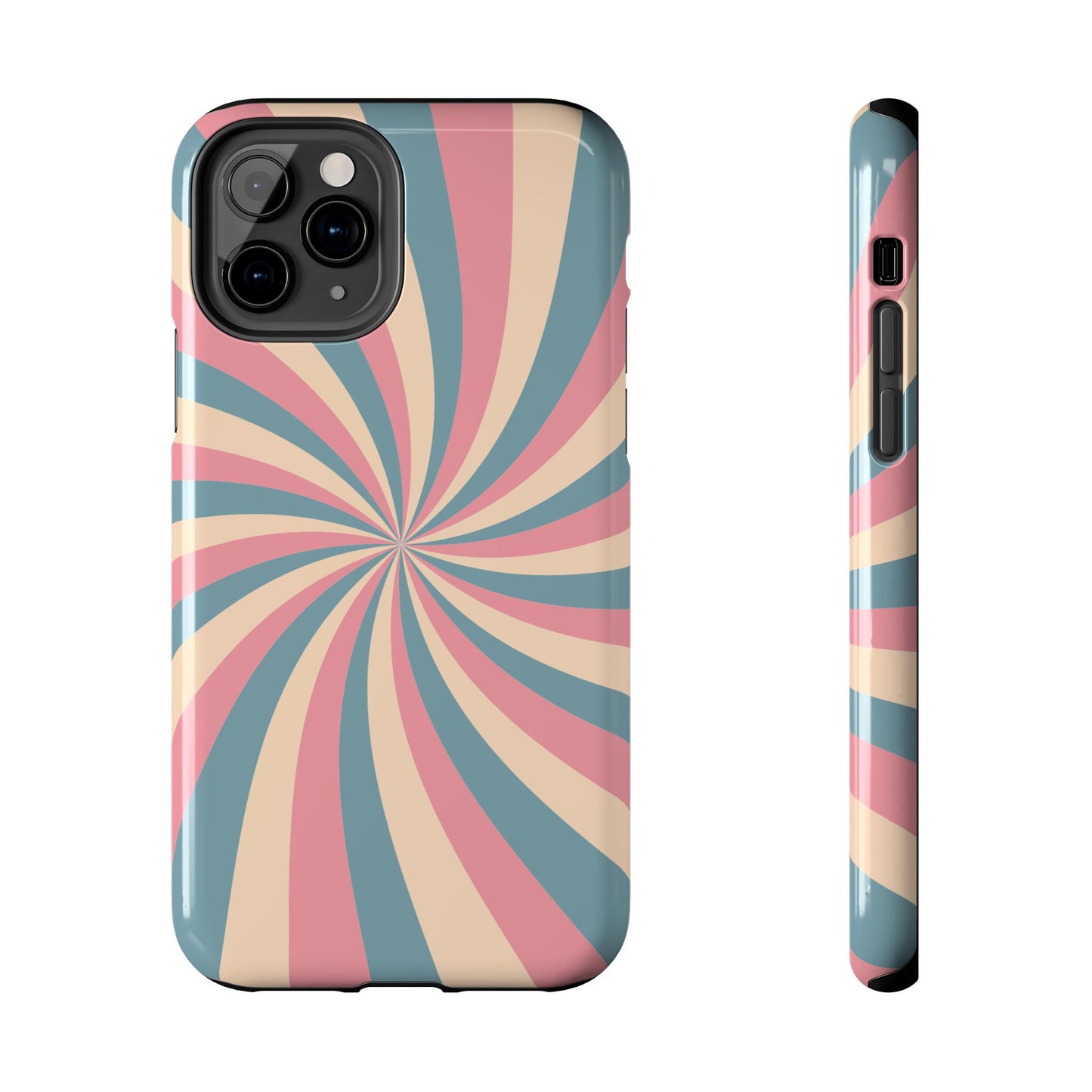 Vintage Pastel Swirl iPhone Case – Dual-Layer Protection with 70s-Inspired Design