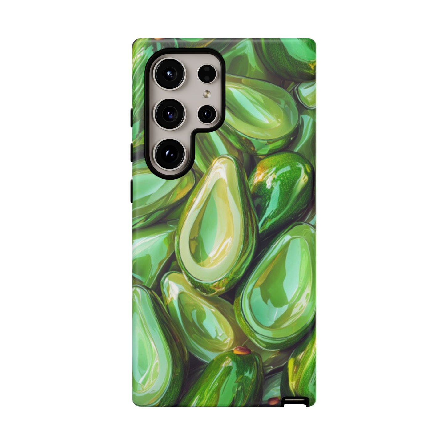 Glossy Avocado Samsung Galaxy  Case – Sleek Green 3D Fruit Design, Durable and Stylish