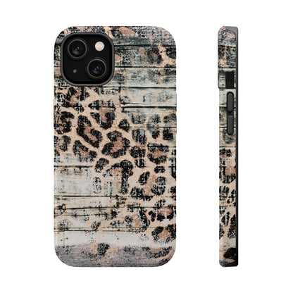 Rustic Leopard Wood Print - MagSafe iPhone Series Case