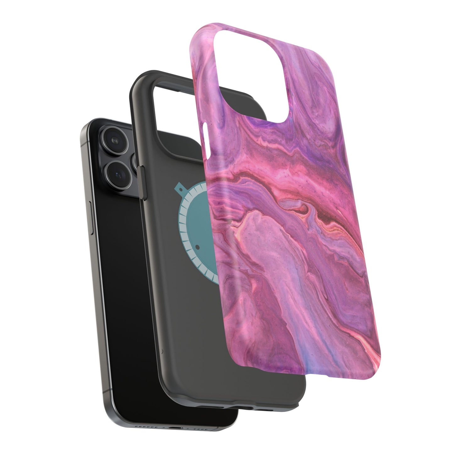 Lavender Dreamscape – MagSafe Case with Abstract Purple & Pink Marble Art