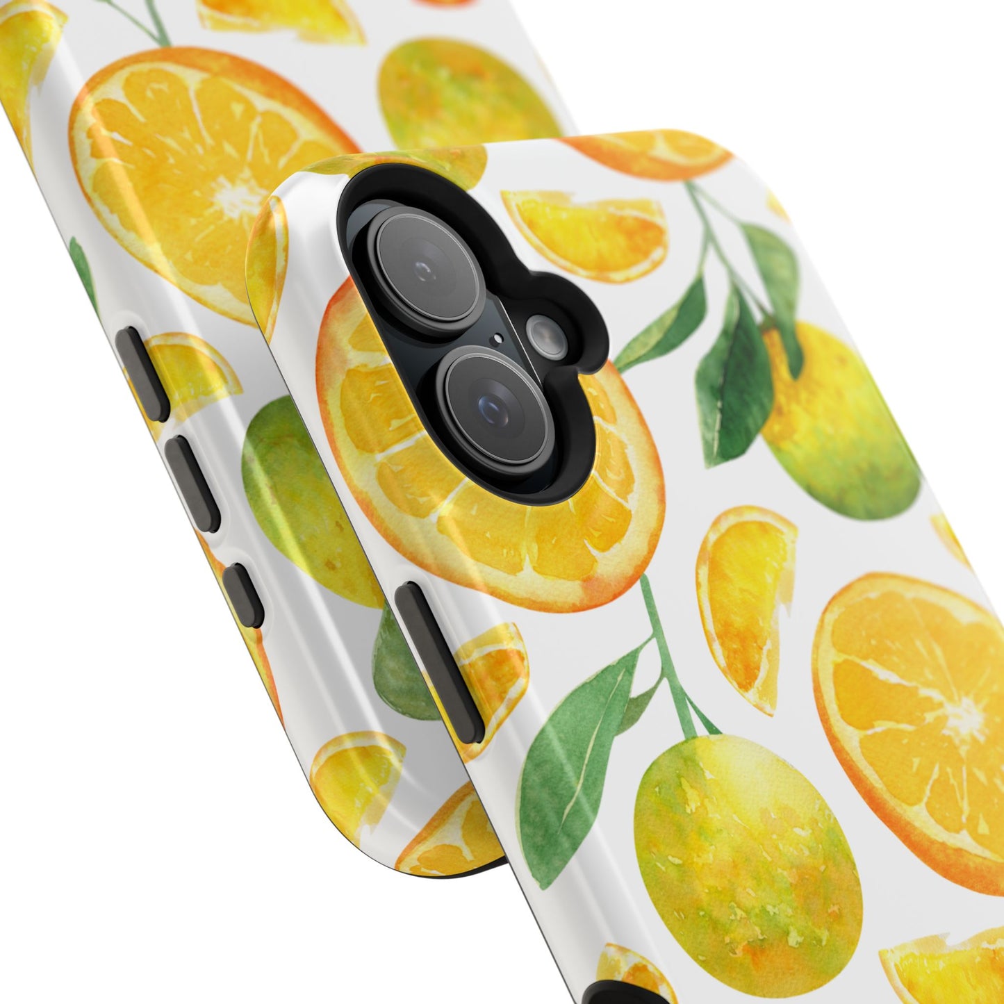 Sunny Citrus Grove Tough MagSafe iPhone Case – Watercolor Orange Design, Dual-Layer Protection