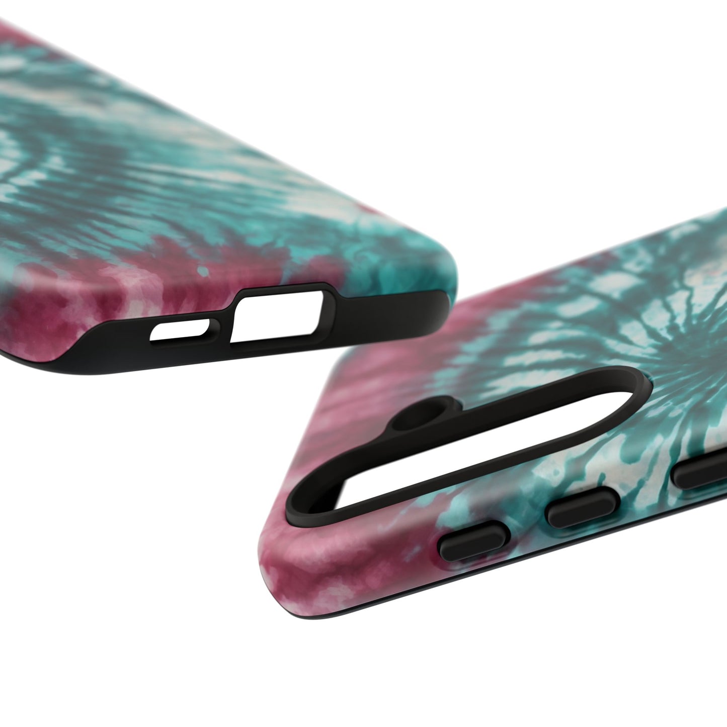 Teal and Pink Spiral Tie-Dye Samsung Galaxy Case – Boho Chic Design