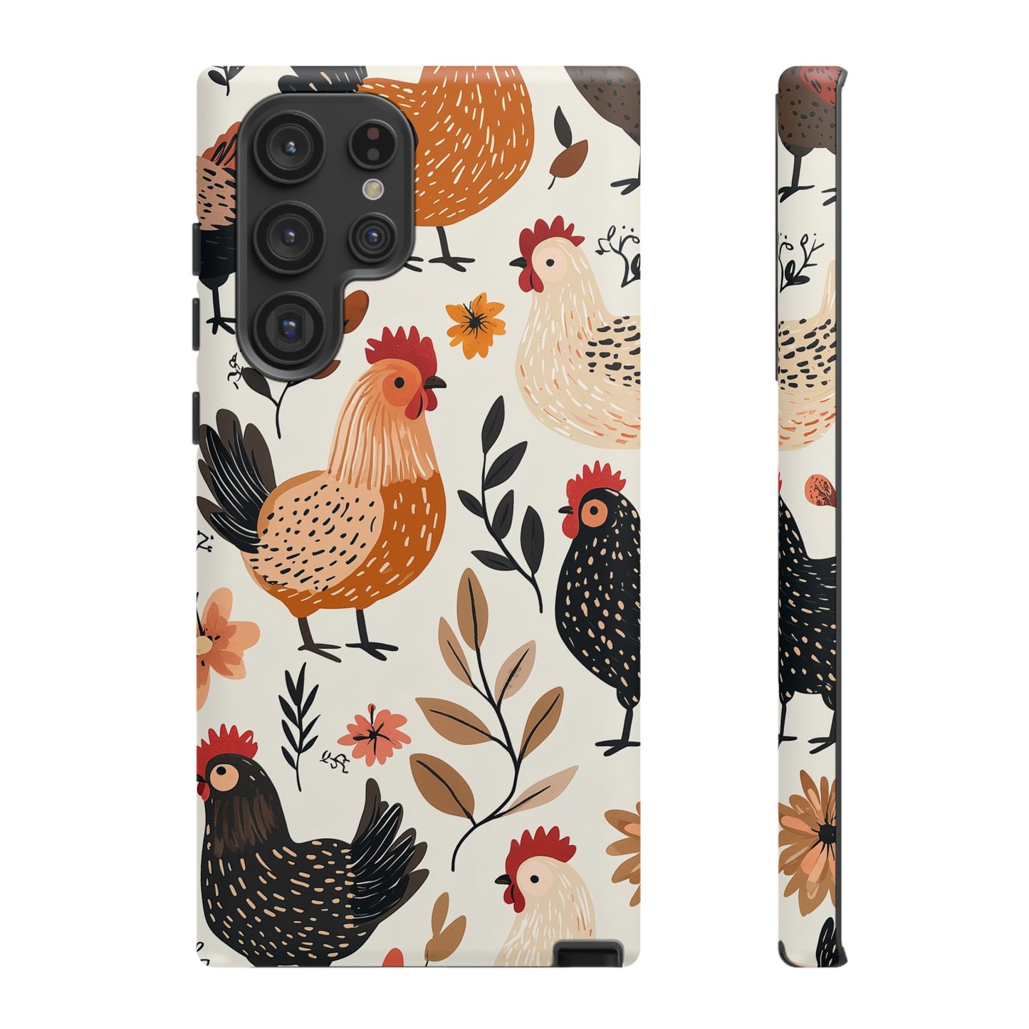 Samsung Galaxy Case: Cluckin' Vintage – Chickens & Leaves