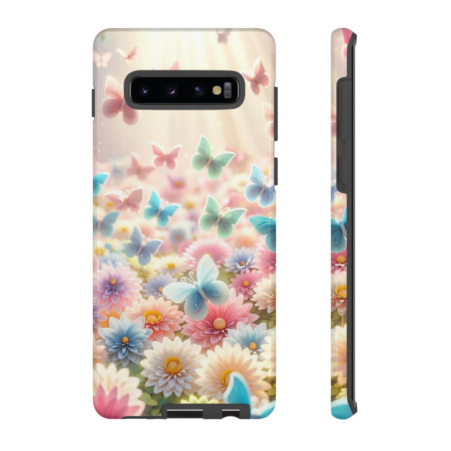 Butterfly Blossom Samsung Case - Pastel Floral Protective Cover