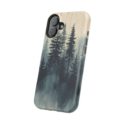 Misty Forest Wood MagSafe iPhone Case - Nature-Inspired Protective Cover