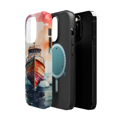 Sunset Sail Watercolor Boat –  MagSafe iPhone Series Case