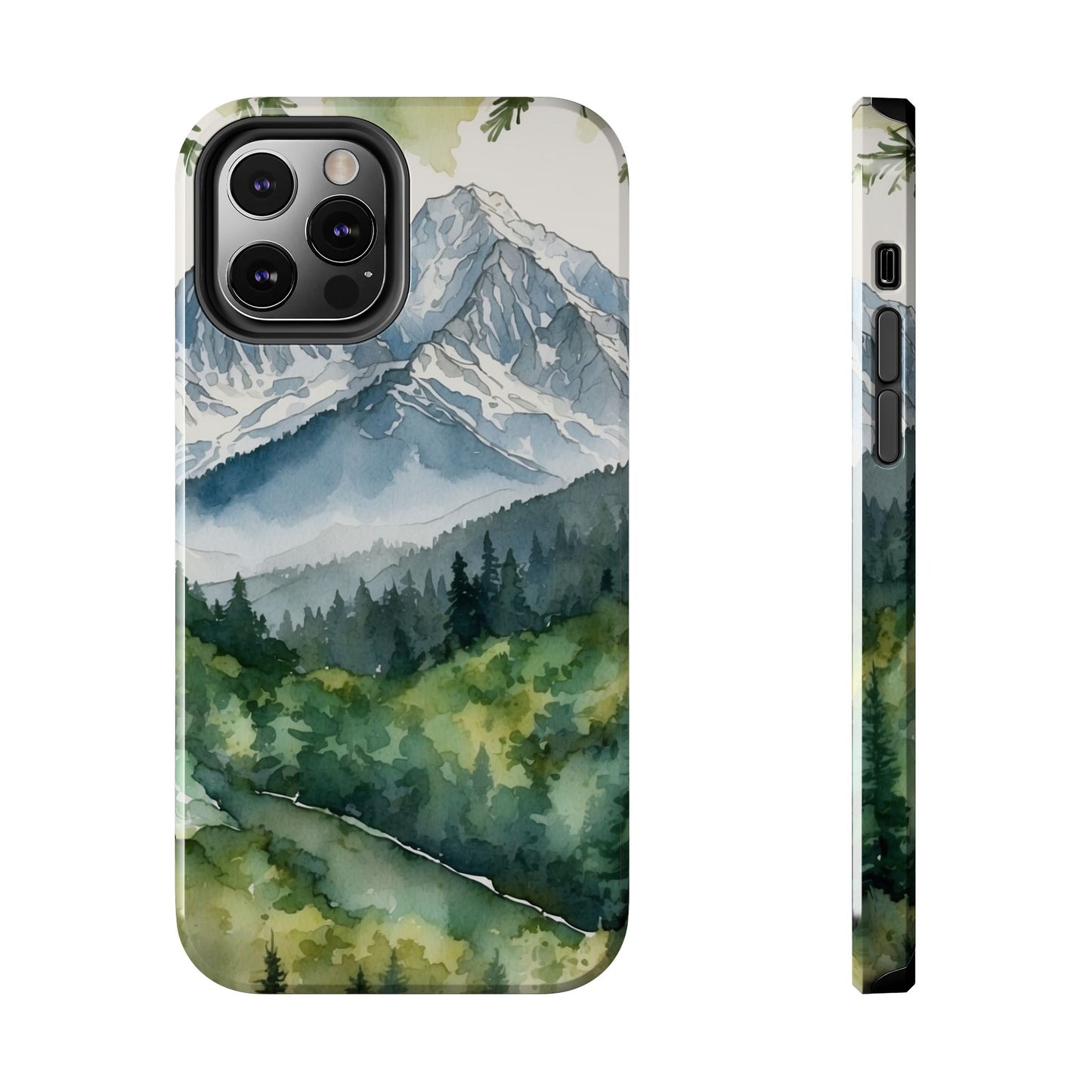 Watercolor Alpine Mountainscape - iPhone Case