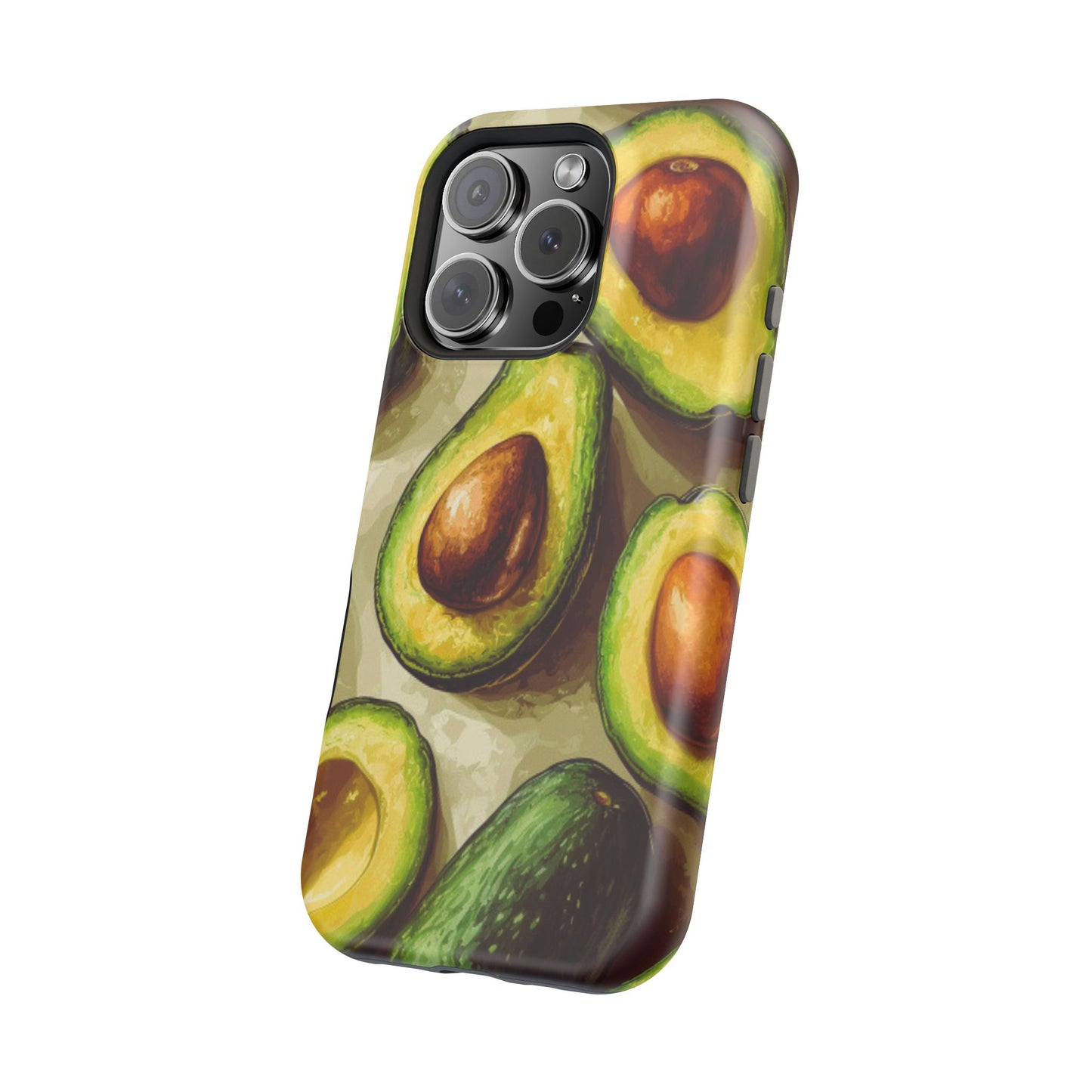 Realistic Avocado MagSafe iPhone Case – Detailed Green Fruit Design, Shockproof Protection