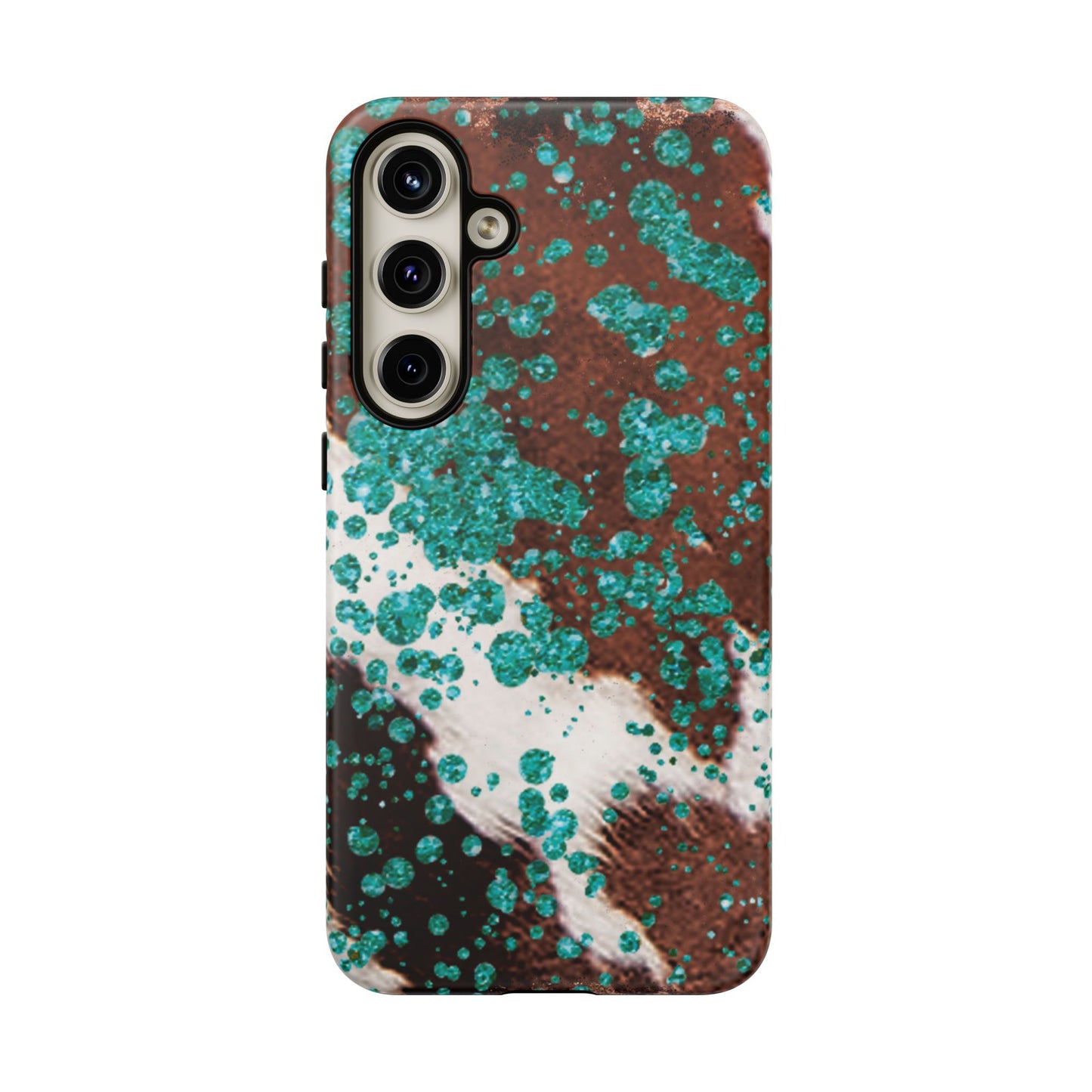 Teal Glitter Cowhide - Samsung Galaxy Series Case