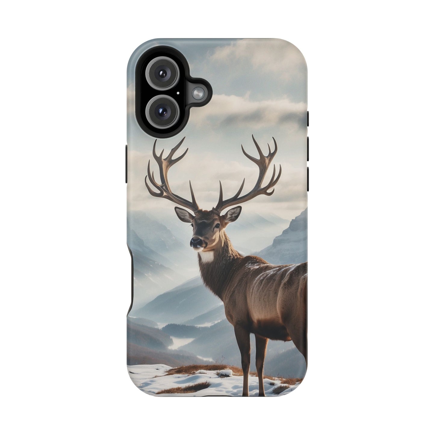 Alpine Majesty: Stag in Snow – MagSafe iPhone Case