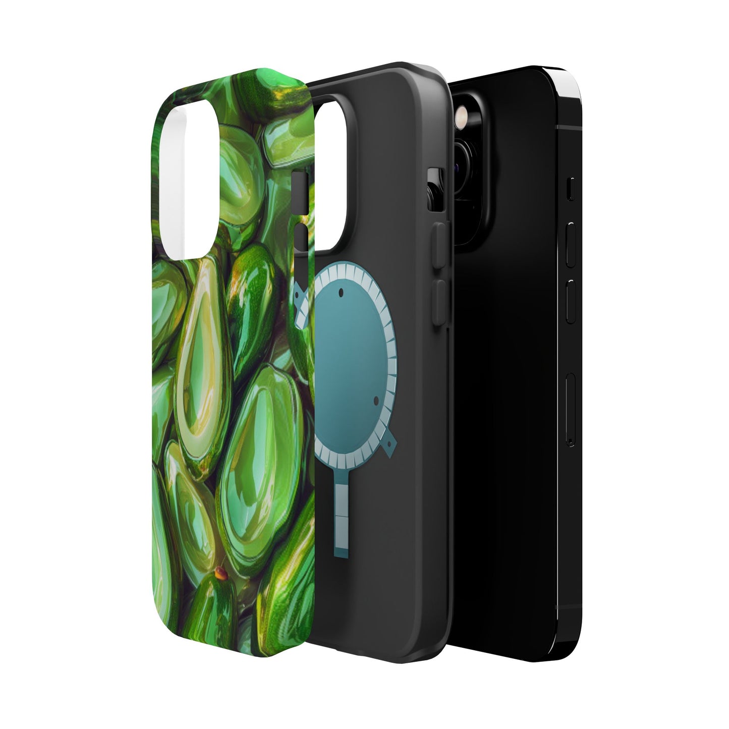 Glossy Avocado MagSafe iPhone Case – Sleek Green 3D Fruit Design, Durable and Stylish