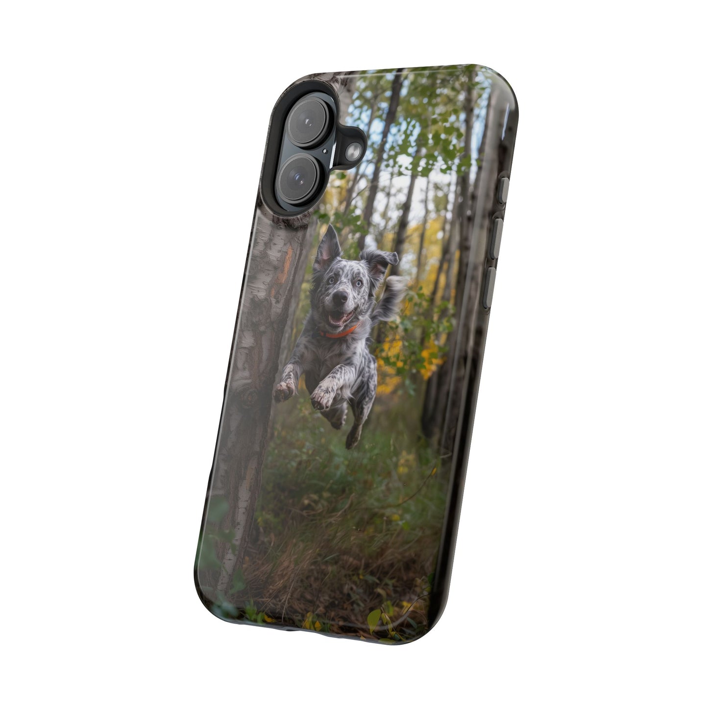 Happy Forest Dog MagSafe iPhone Case – Nature-Inspired Protective Cover