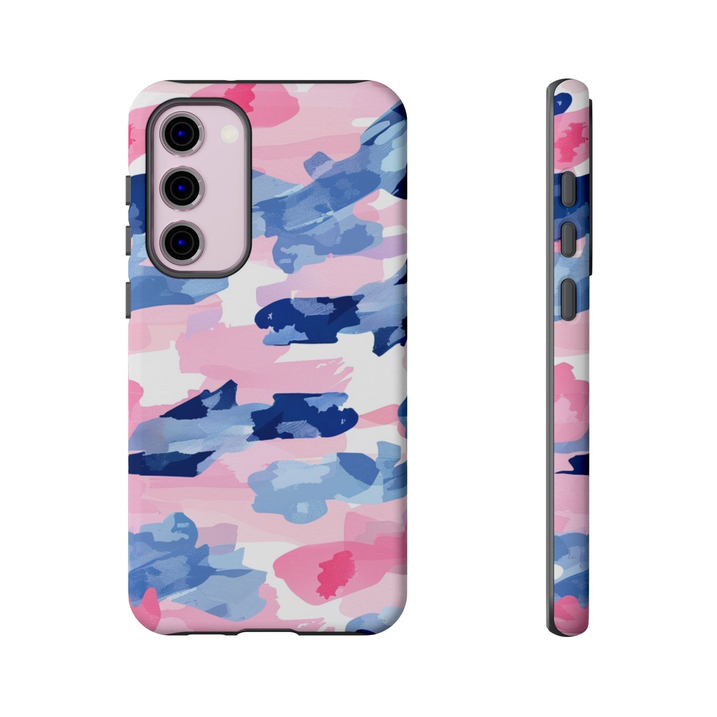 Samsung Galaxy Case: Dynamic Pink & Navy Brushstroke Art