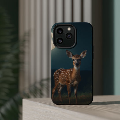 MagSafe-Compatible iPhone Case – Mystic Fawn Under the Moonlit Sky