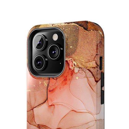 Ruby Red Marble Samsung Galaxy Case - Elegant Red Marble with Gold Accents