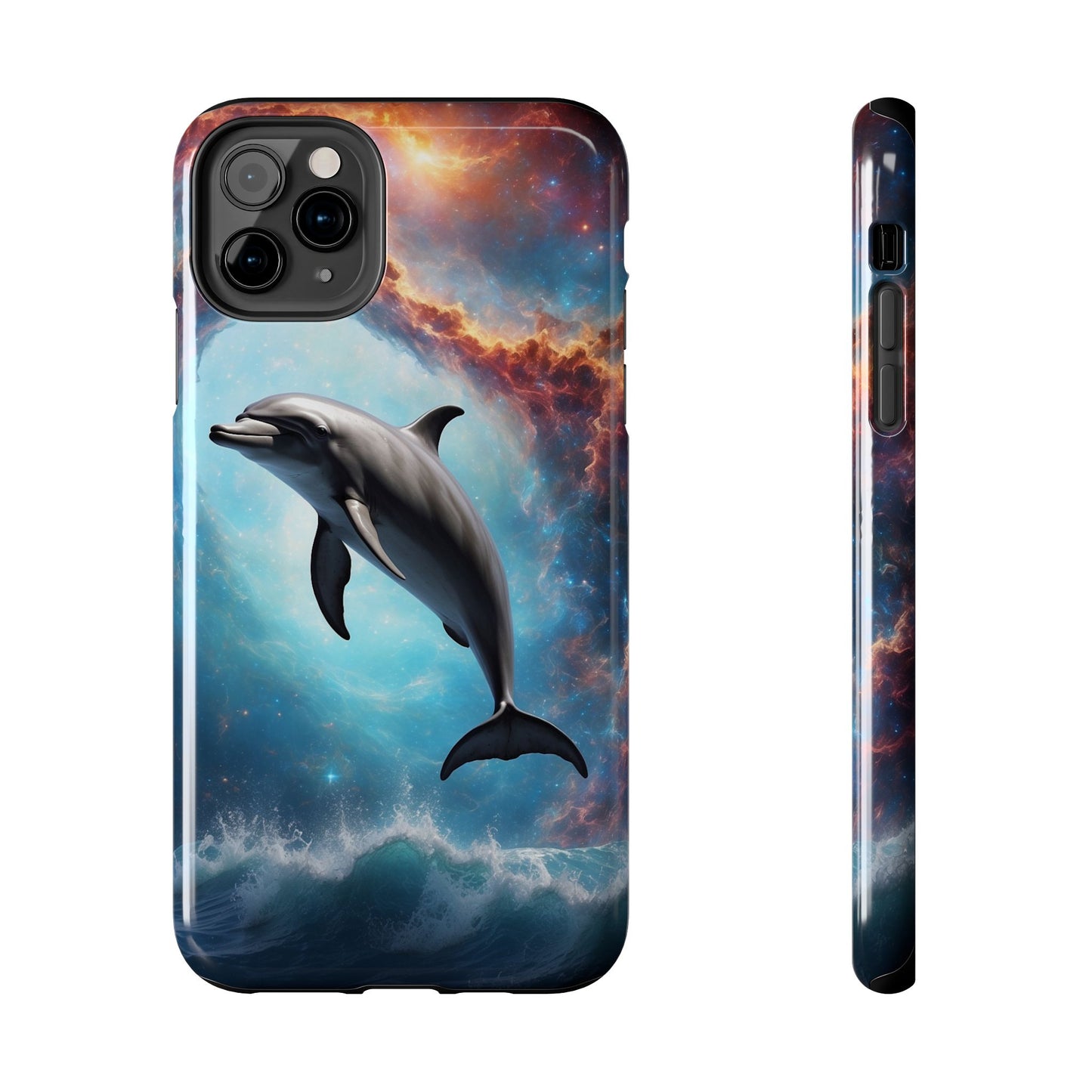 Cosmic Dolphin Space Vibes - iPhone Case