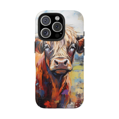 Cute Western Phone Case | Highland Cow | Robust Rocky Mountain-Inspired | Expressionism | Fresco