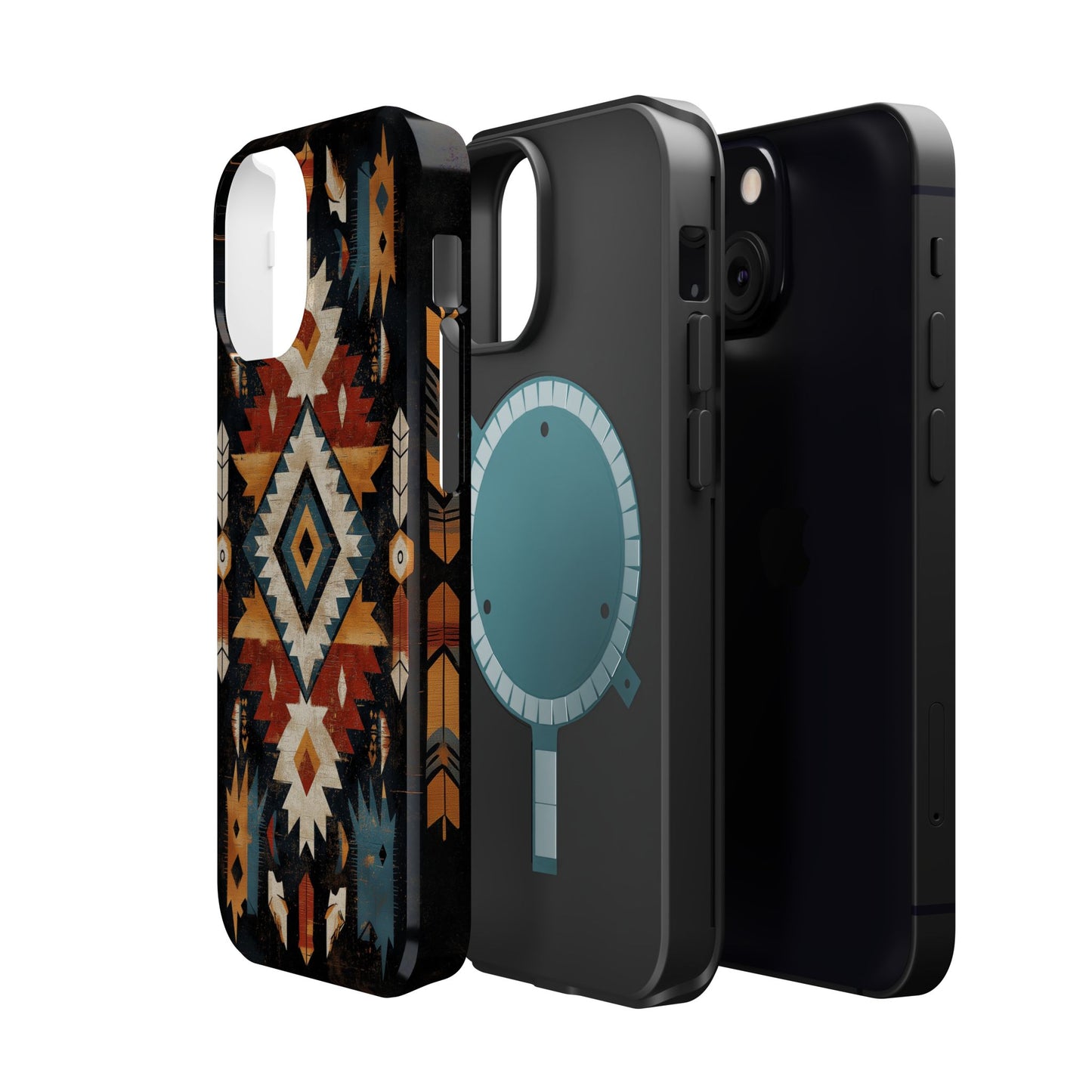 Southwestern Arrow & Diamond Tough MagSafe iPhone Case – Bold Tribal Design, Dual-Layer Protection