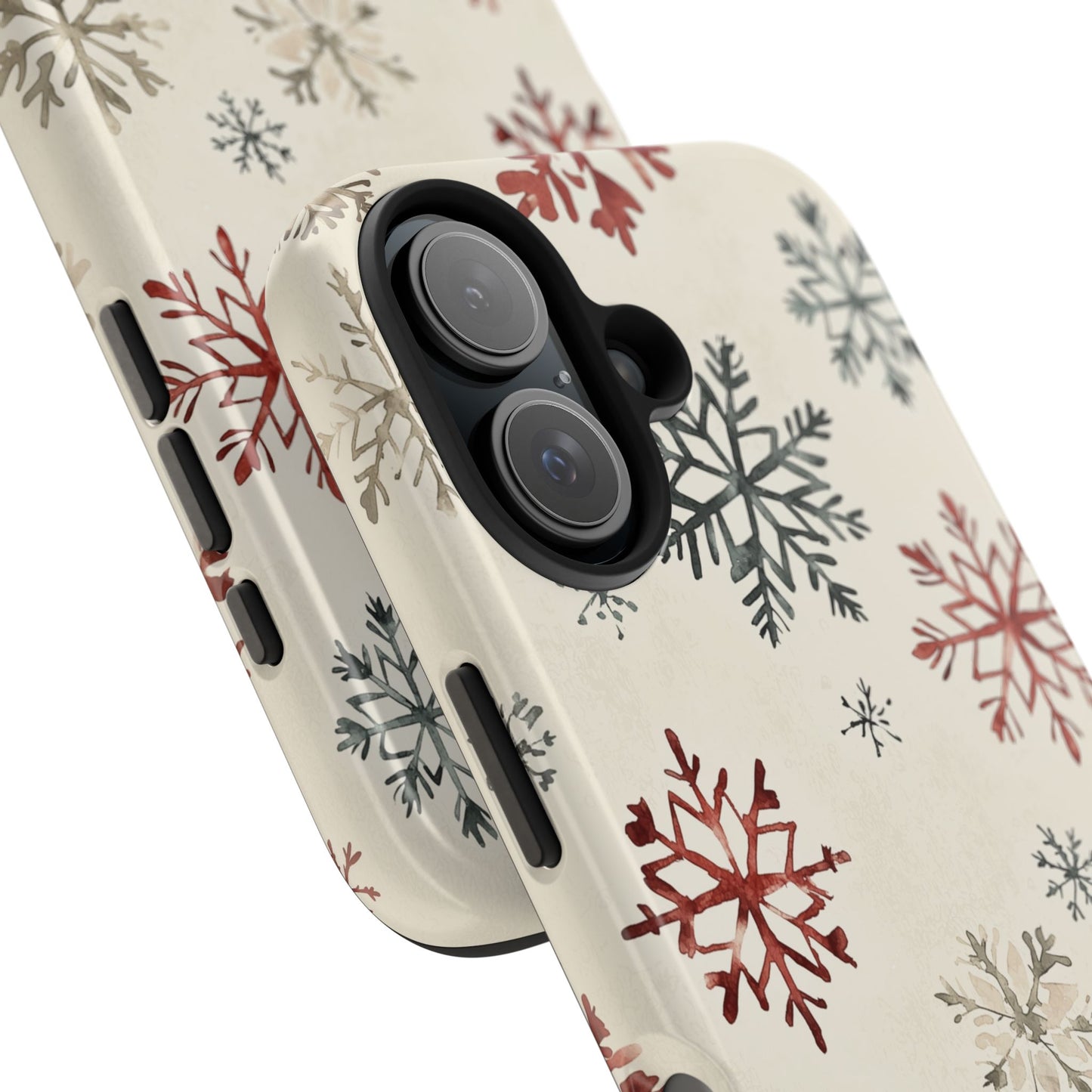 Vintage Red and Gray Snowflake Pattern – iPhone Series Case