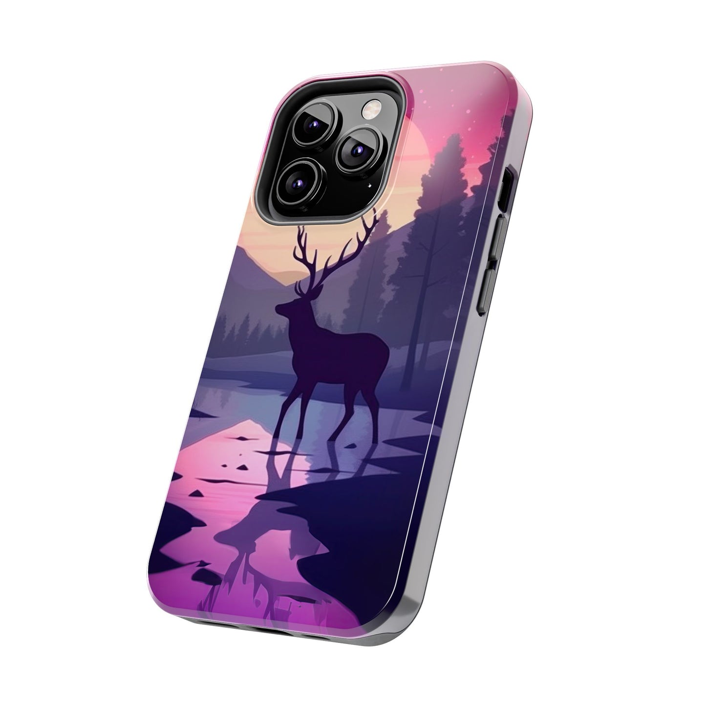 Twilight Elegance: Stag Reflection – iPhone Case