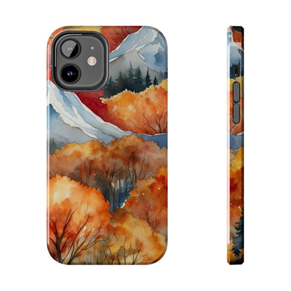 Autumn Mountain Forest Watercolor - iPhone Case