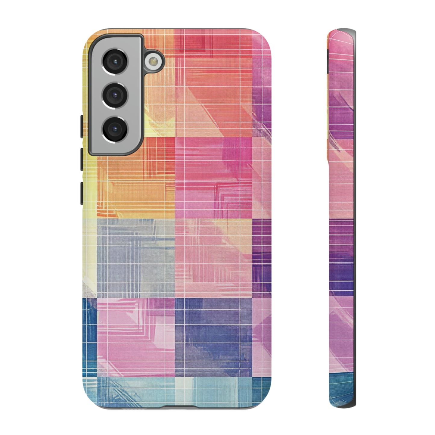 BOGO Pastel Panache: Watercolor Plaid Case for iPhone & Samsung Galaxy Phones